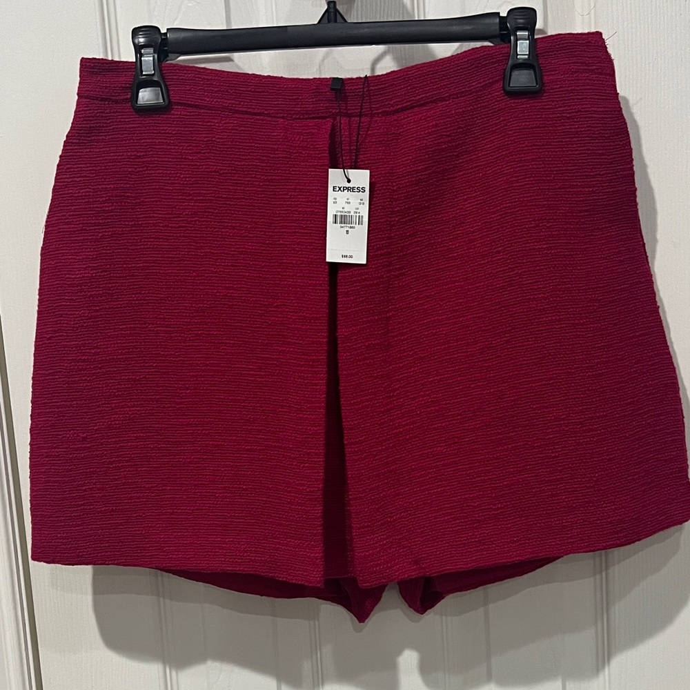 Express Women's Berry Red Tweed Skort